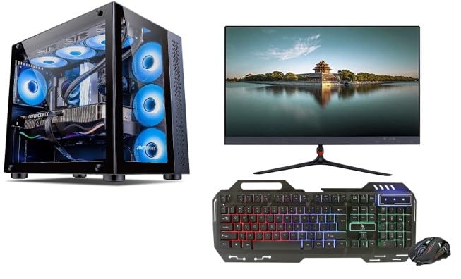 Fusionit Assembled Gaming Pc with GTX 1650 with 12700F Core I7 (12Th Gen) (16 Gb Ddr4/1 Tb/250 Gb Ssd Nvme Wd/Windows 11 Home/24 Inch IPS Screen Samsung/Keyboard and Mouse/CPU Cooler